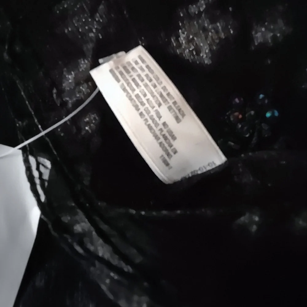 Sequins Flowers Black Decorative Sheer Scarf